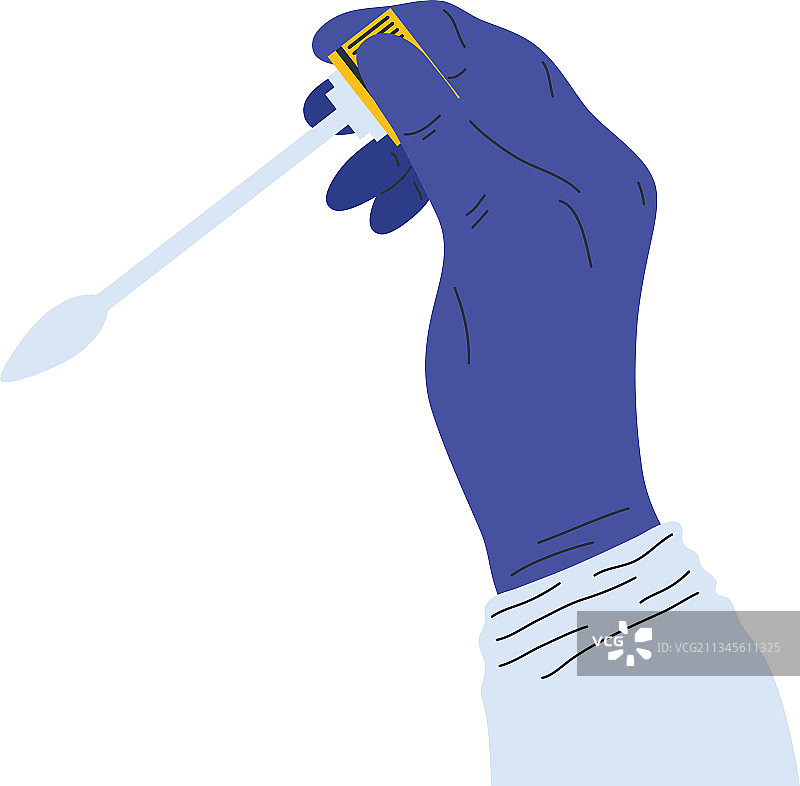 手持拭子进行新冠病毒检测图片素材