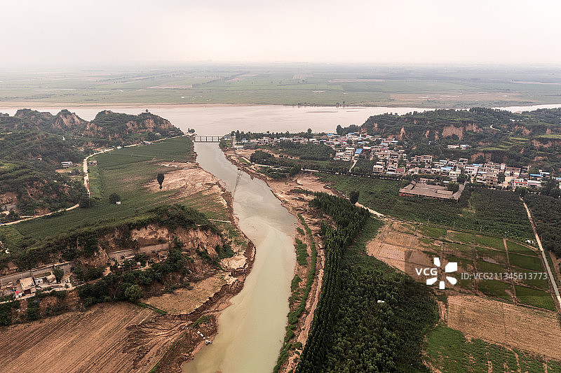 河南郑州汜河与黄河交汇处图片素材