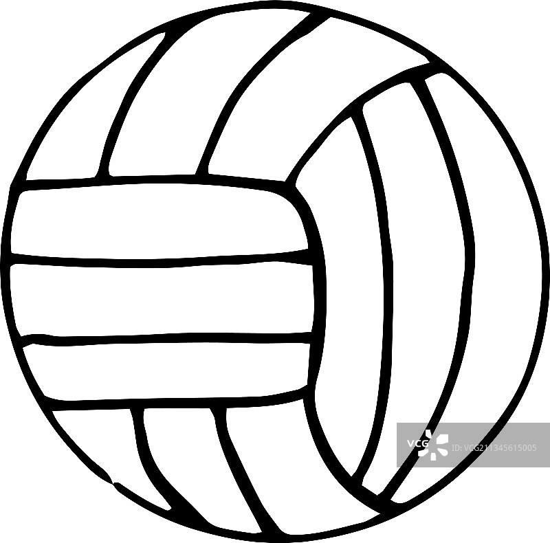 手绘排球涂鸦图标图片素材
