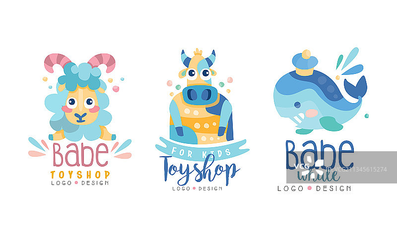 Sheep Whale玩具店创意Logo设计集图片素材