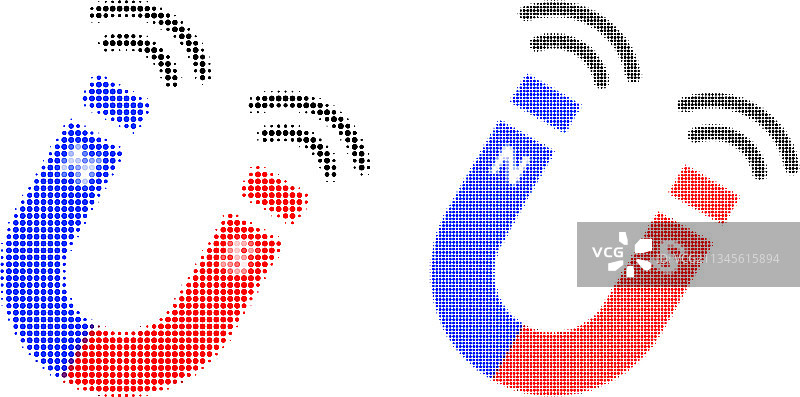 像素半色调磁场图标图片素材