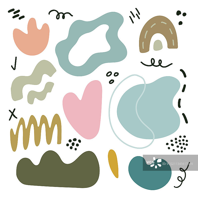 手绘彩色形状涂鸦大合集图片素材
