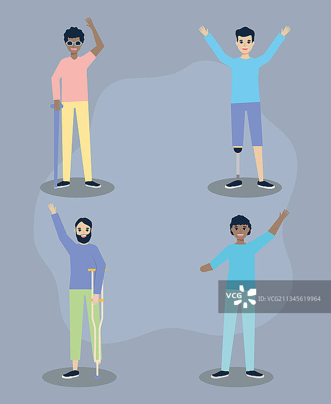 残疾男人群像图片素材