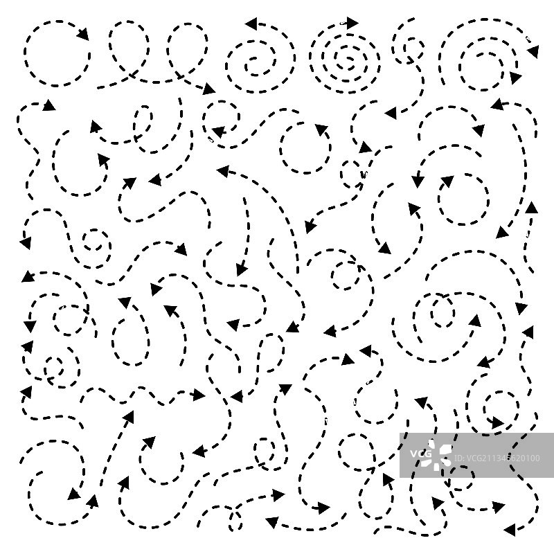 手绘虚线箭头合集图片素材