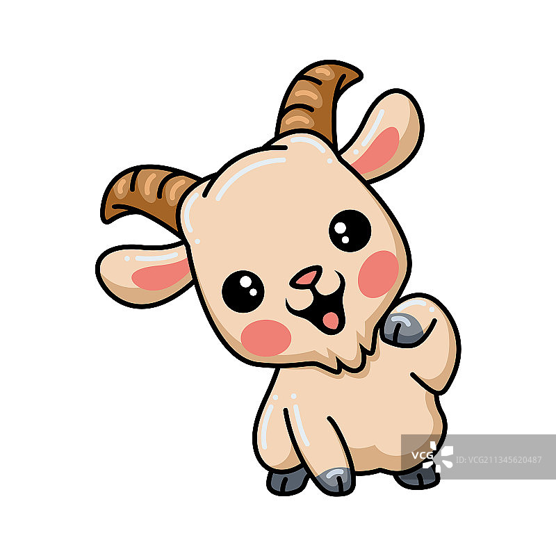 可爱的山羊宝宝卡通造型图片素材
