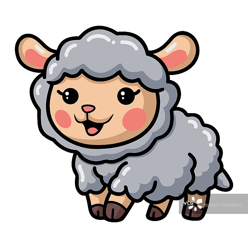 可爱快乐的卡通小绵羊图片素材
