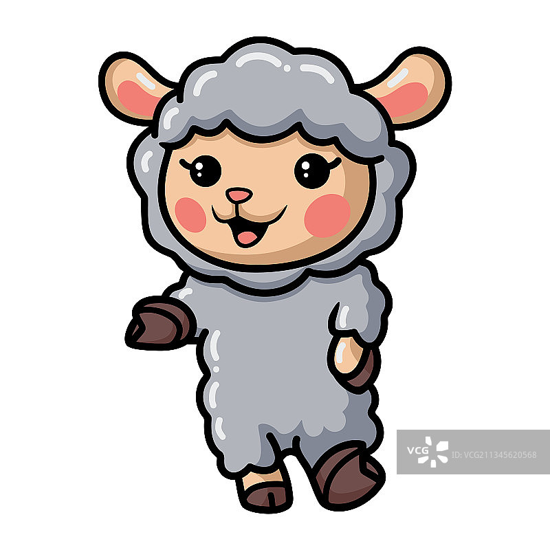 可爱的卡通小绵羊图片素材