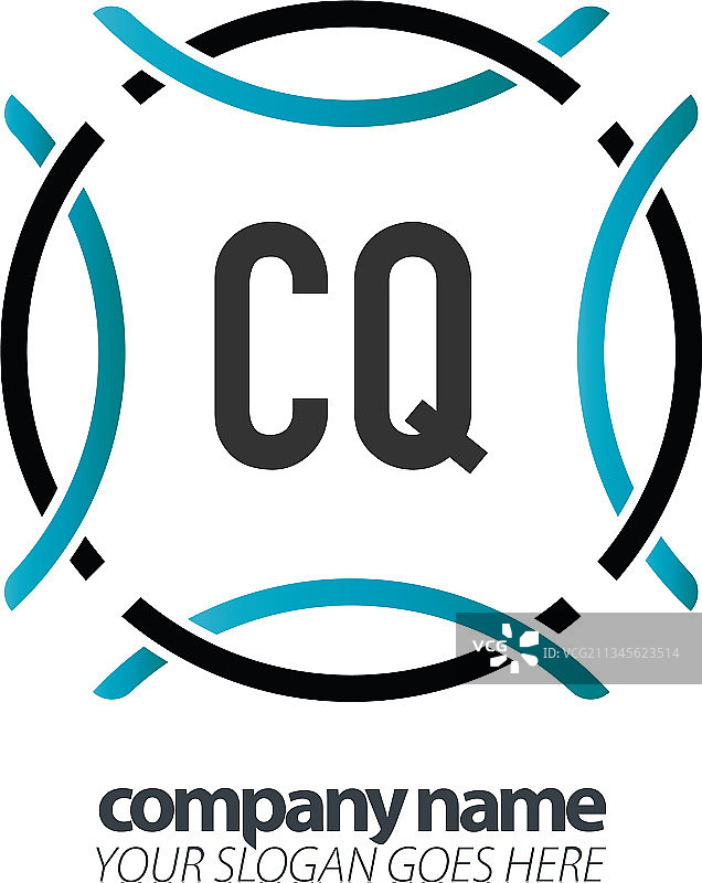 首字母CQ圆形运动标志设计图片素材