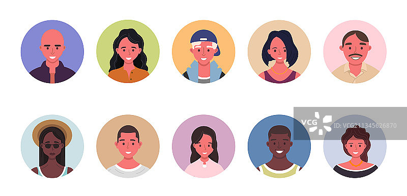 人物头像合集用户肖像图片素材