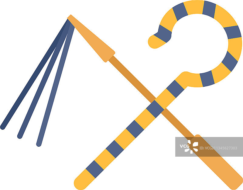 埃及法老工具扁平图标图片素材