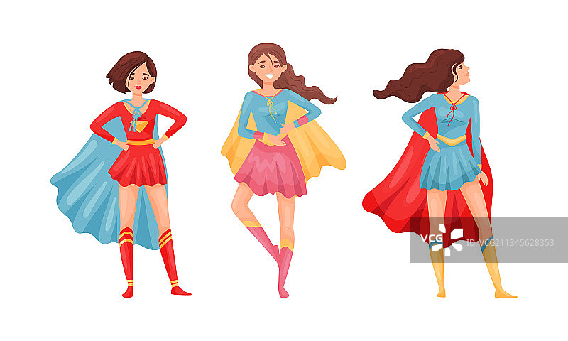 挥舞斗篷的超级女英雄图片素材