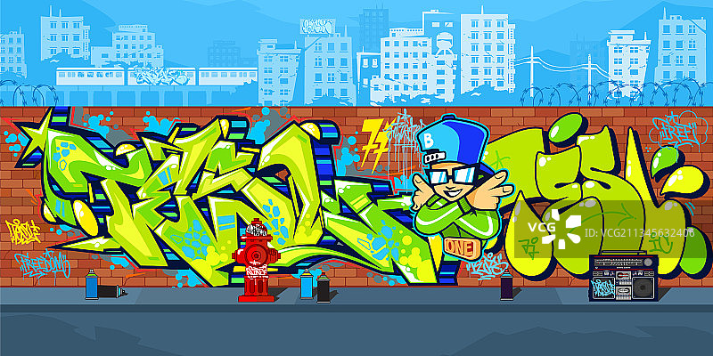 抽象户外彩色城市街头涂鸦图片素材