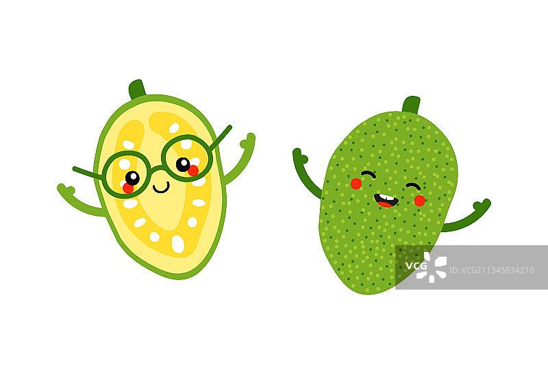 用于食物设计的快乐菠萝蜜角色图片素材