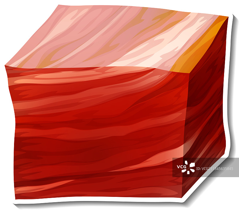 白色背景上的生肉丁贴纸图片素材