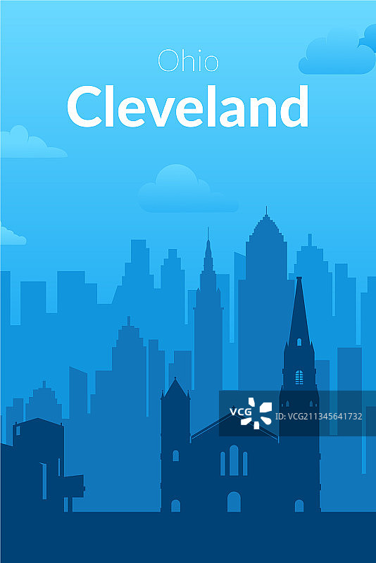 美国克利夫兰城市景观背景图片素材