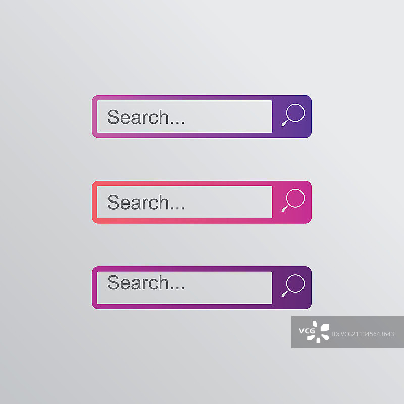 搜索栏框按钮元素扁平风格设计图片素材
