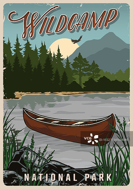 国家公园彩色复古海报图片素材