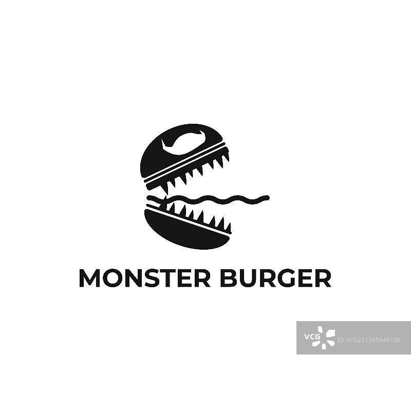 怪物汉堡概念logo模板图片素材