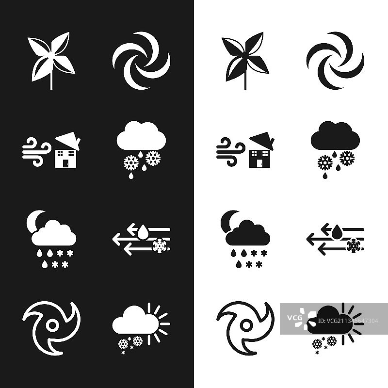 雨雪云龙卷风漩涡套装图片素材