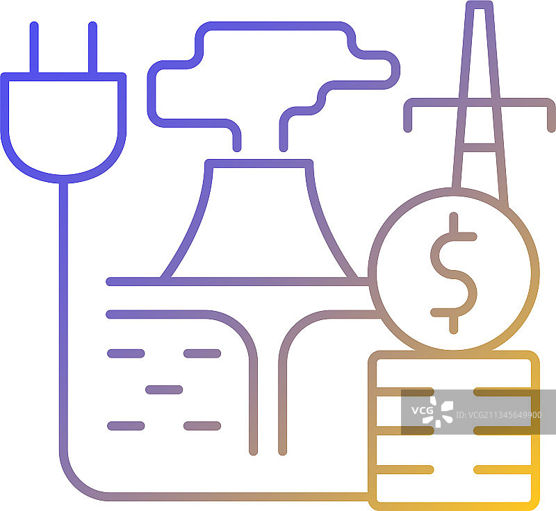 地热能源价格梯度线性图标图片素材