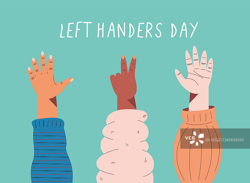 左撇子日贺卡图片素材