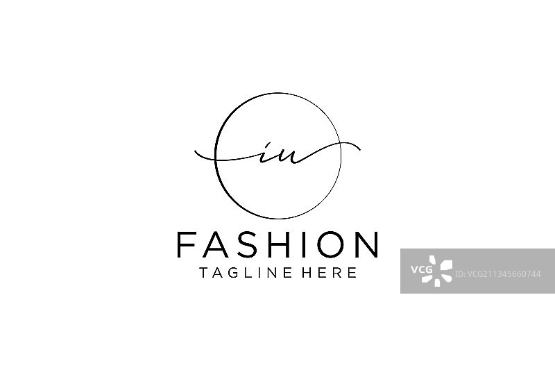 IU字母女性美容标志图片素材