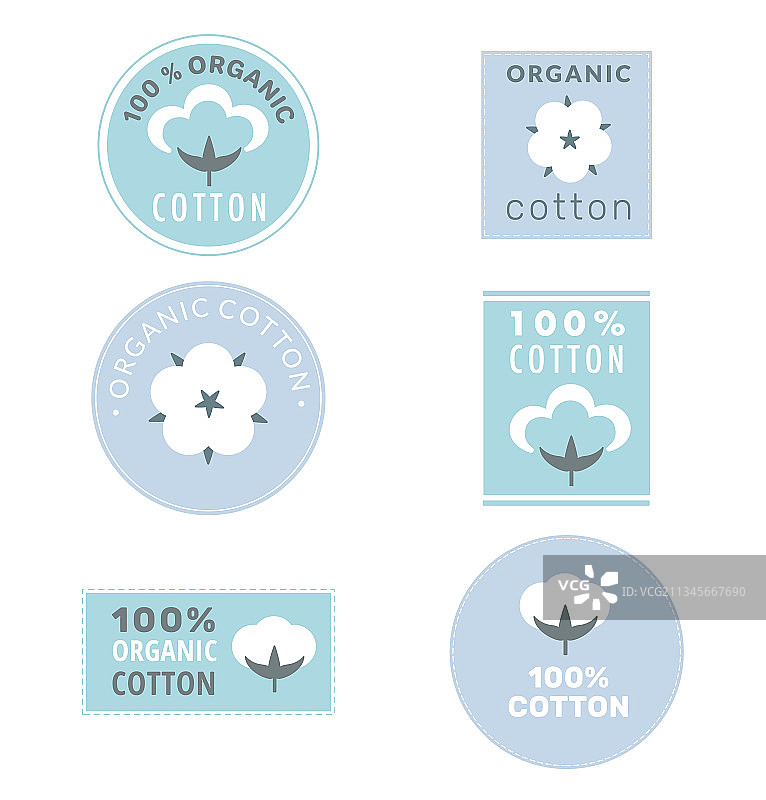 棉质标签和有机棉合集图片素材