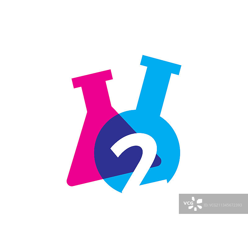 两个实验室玻璃烧杯标志图片素材