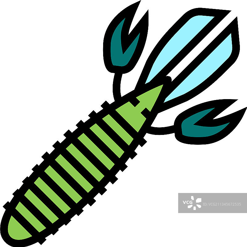 软饵钓鱼配件彩色图标图片素材