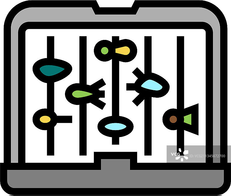 飞蝇钓鱼盒彩色图标图片素材