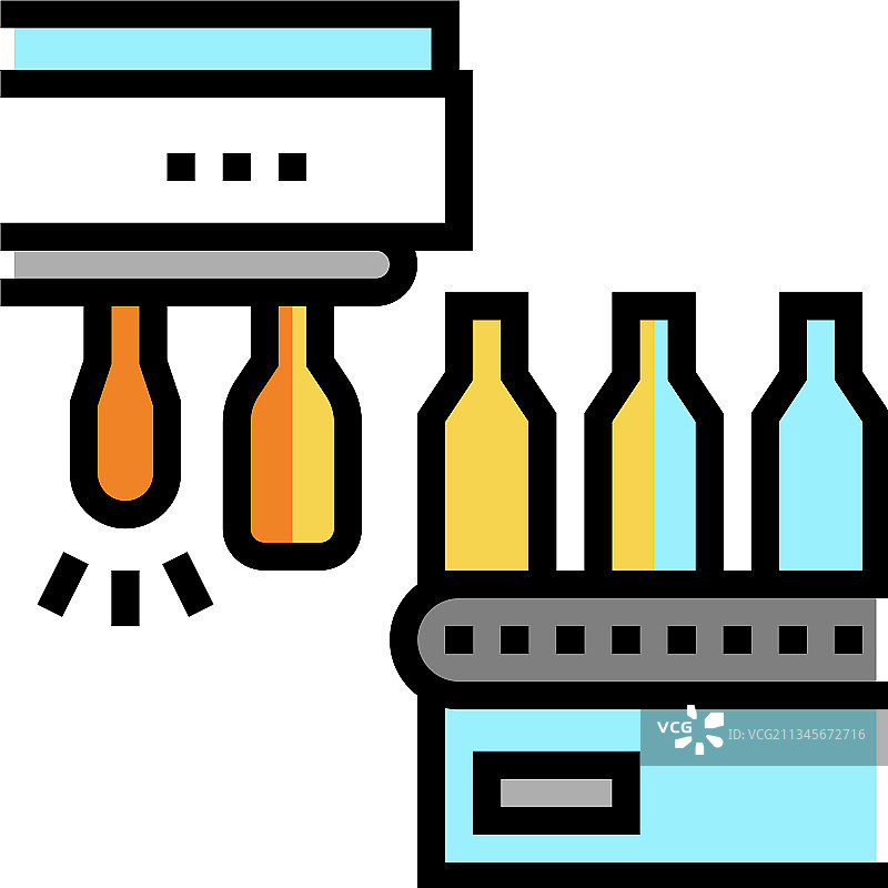 玻璃瓶成型输送设备彩色图标图片素材