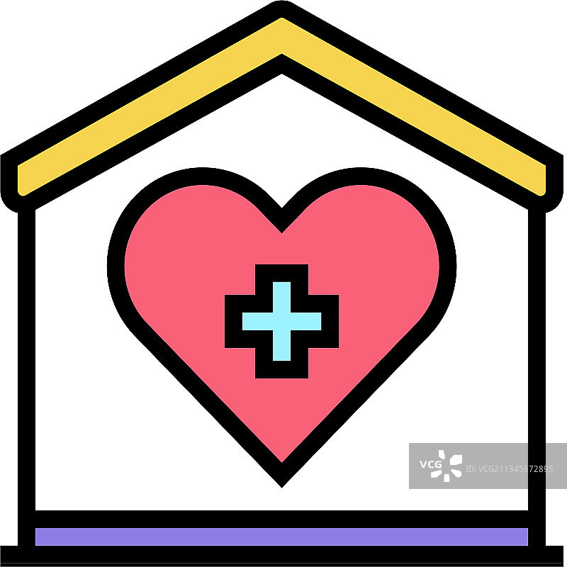 居家护理服务彩色图标图片素材