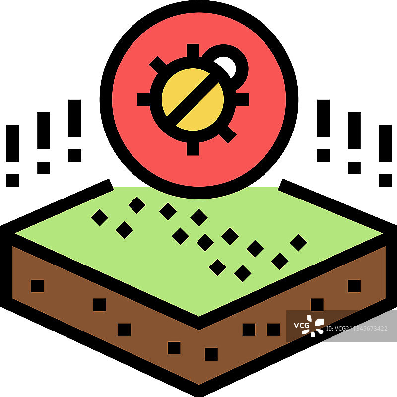 土壤颜色背景下的危险昆虫图标图片素材