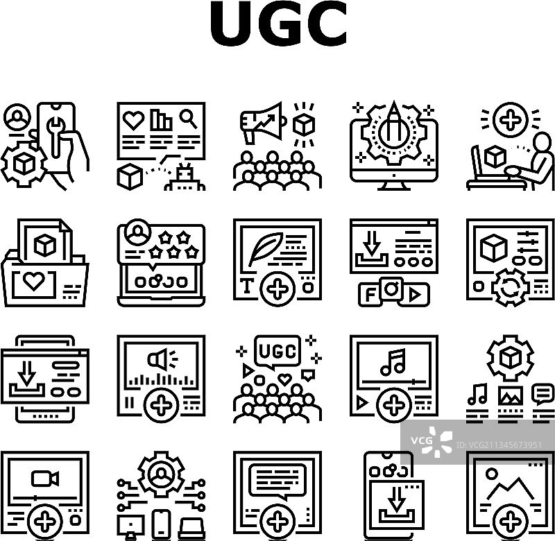 用户生成内容合集图标图片素材