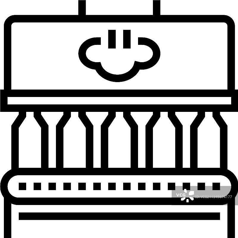 玻璃瓶工厂冷却设备线性图标图片素材