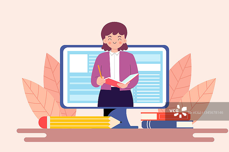 在线教育矢量插画图片素材