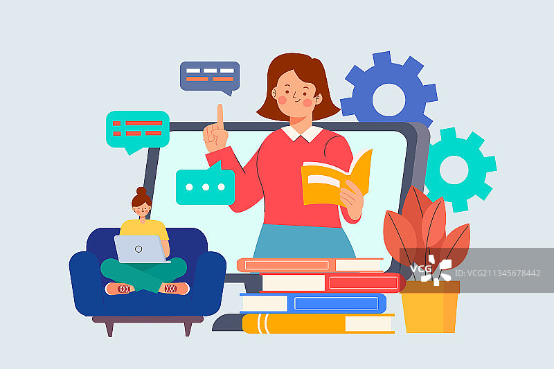 在线教育矢量插画图片素材