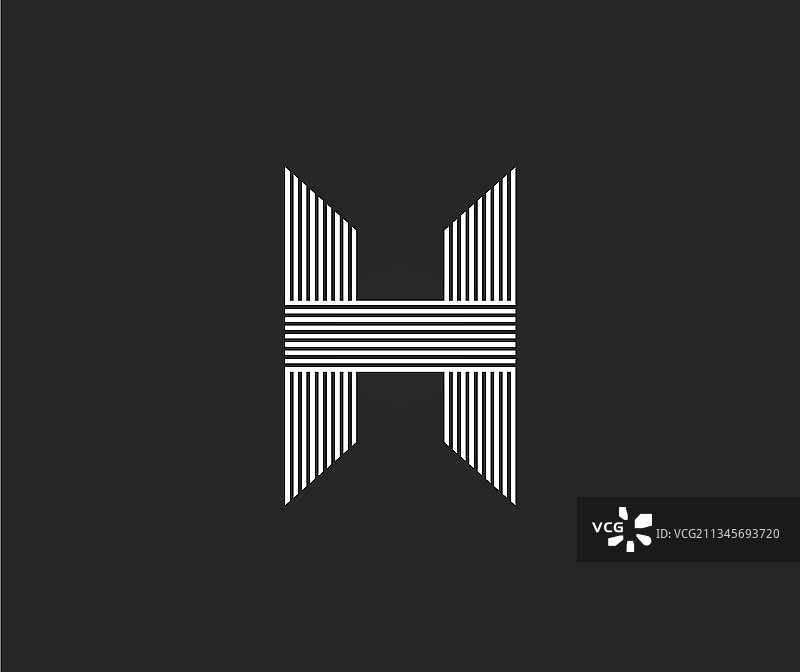 字母h白色条纹标志设计图片素材