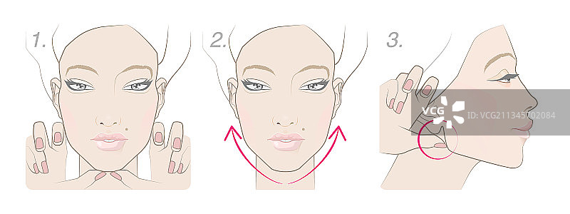 下巴按摩图片素材
