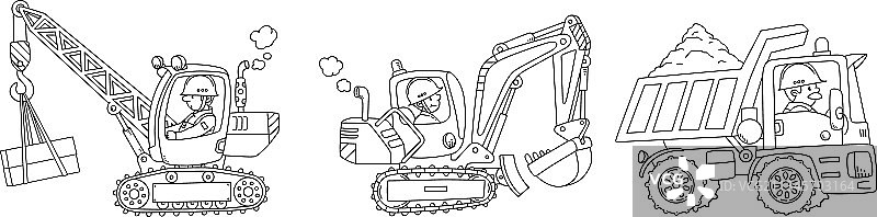 配有驾驶员的重型建筑机械车图片素材