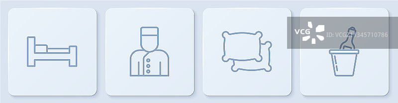 酒店客房：床、枕头、礼宾服务等图片素材