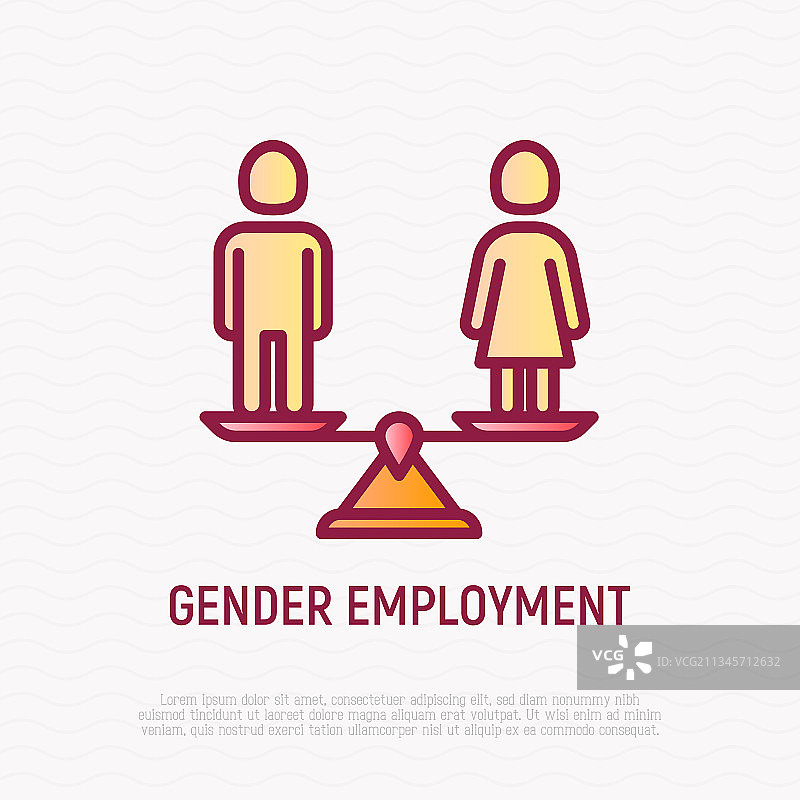 男女平等就业细线图标图片素材