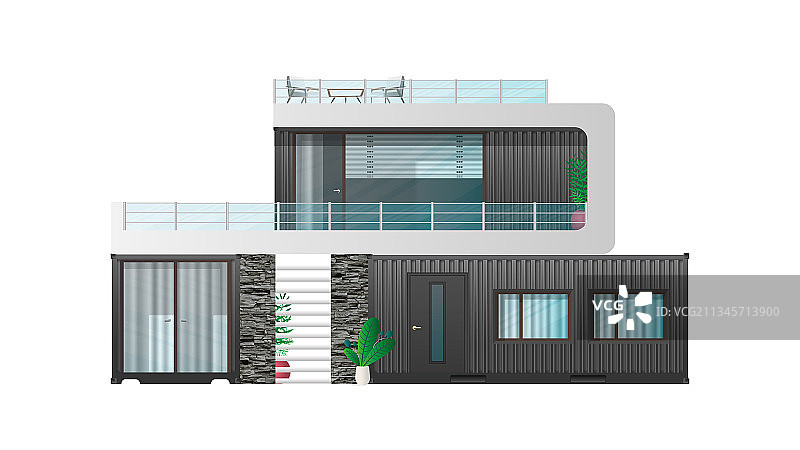 黑色集装箱小屋图片素材