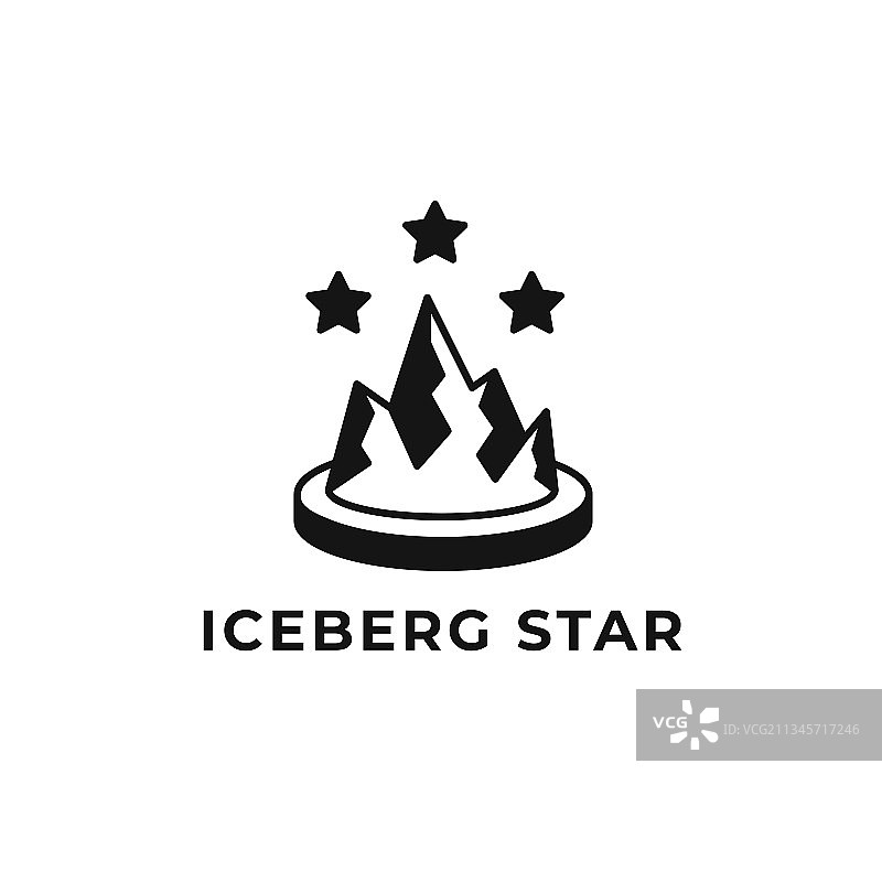 冰山星星概念字母组合标志模板图片素材