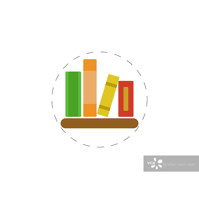 书架剪贴画书本简约扁平素材图片素材