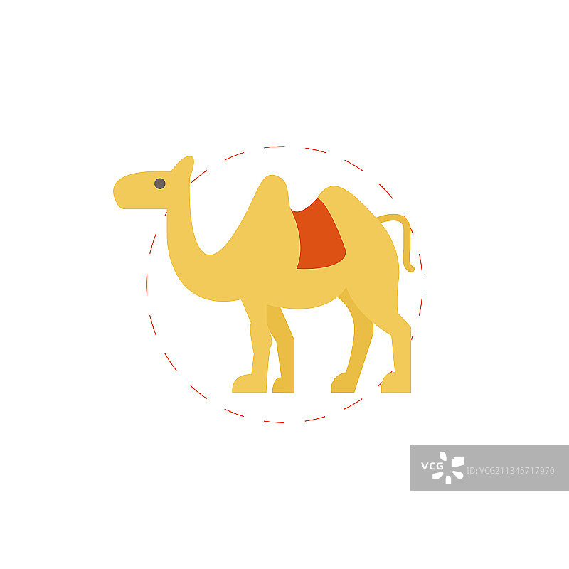 骆驼剪贴画，简单的扁平剪贴画图片素材