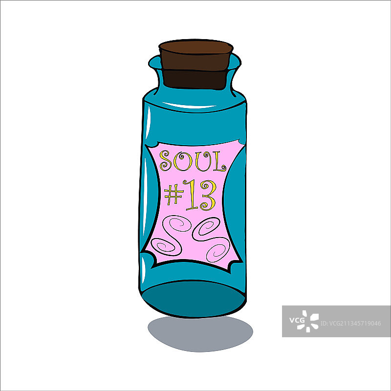 灵魂数字13彩色烧瓶女巫液体图片素材