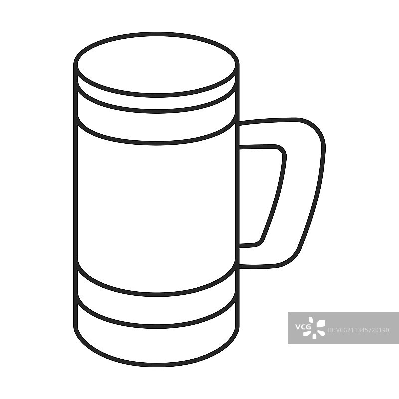 木制马克杯轮廓图标图片素材