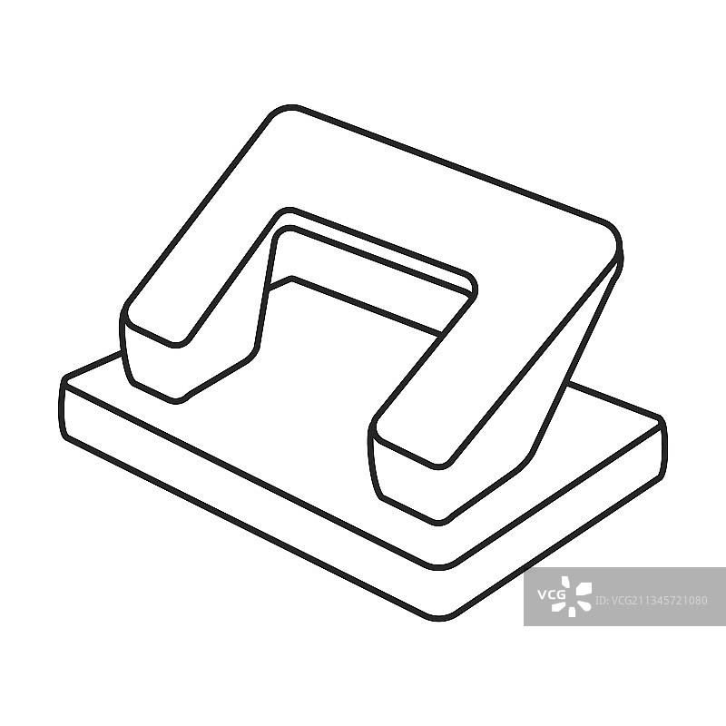 打孔器纸张轮廓图标图片素材
