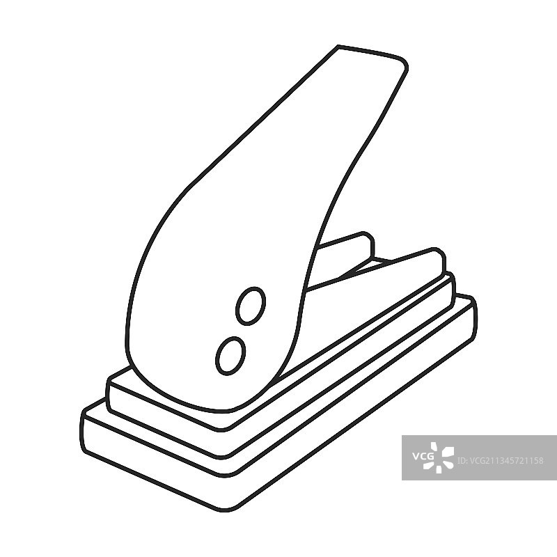 打孔器纸张轮廓图标图片素材